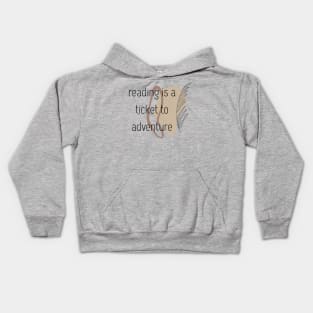 Reading is a ticket to adventure  boho style Kids Hoodie